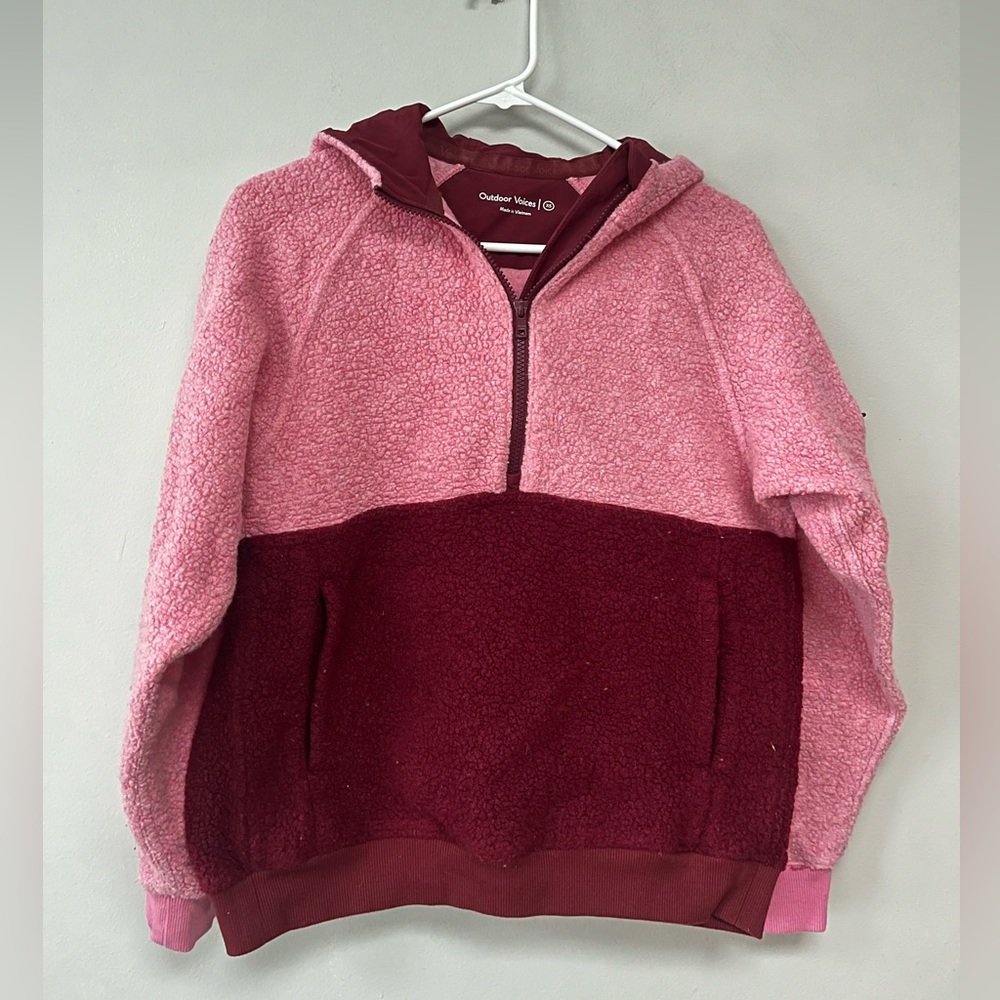 Two-Tone Outdoor Voices Sherpa Hoodie